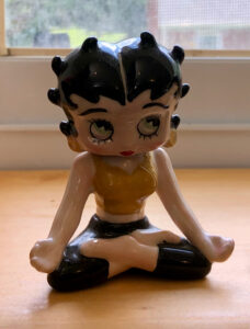 Betty Boop in lotus pose